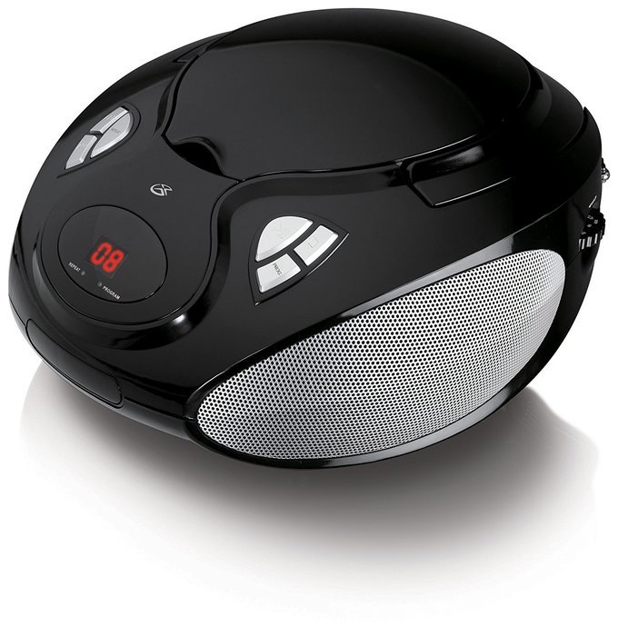 GPX BC111B Portable Top-Loading CD Boombox with AM/FM Radio and 3.5mm Line Input N2