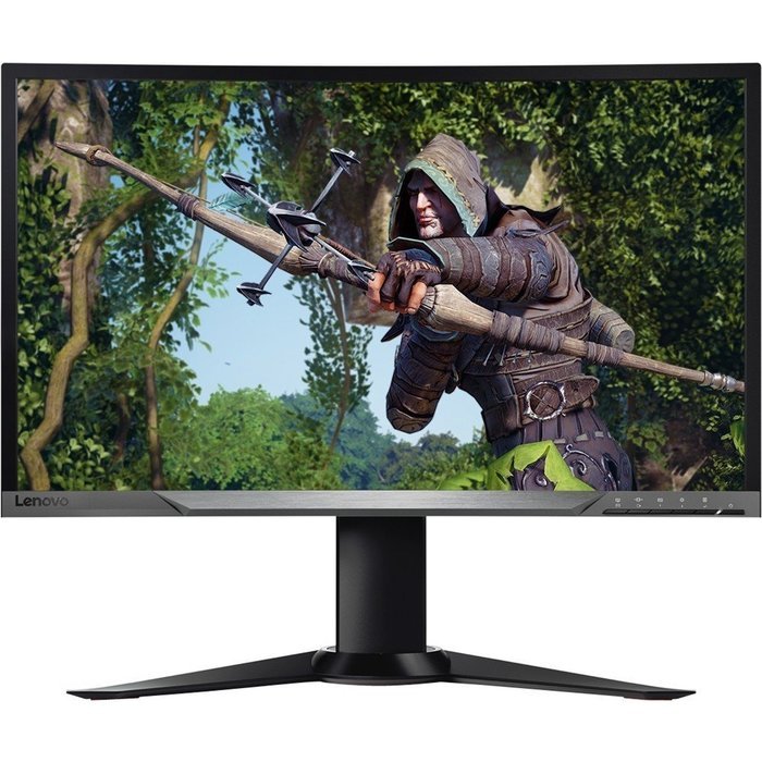Lenovo - 27" LED Curved HD FreeSync Monitor - Black