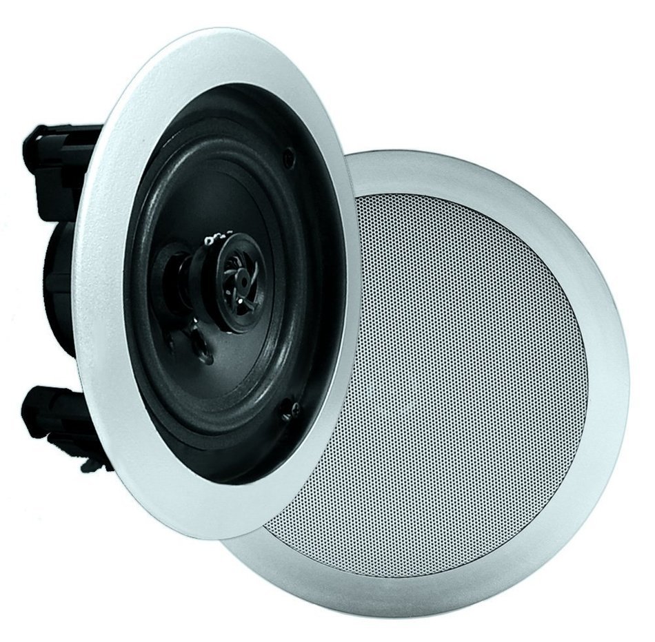 Pyle PDIC81RDSL In-Wall / In-Ceiling Dual 8-inch Speaker System, 2-Way, Flush Mount, Silver (Pair) N15