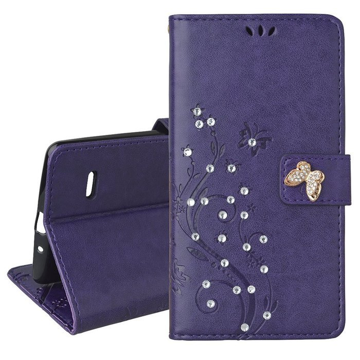 Spritech(TM) LG G Stylo Cellphone Bling Case,PU Leather Wallet Slim Fold Phone Cover 3D Handmade Bling Rhinestone... N14