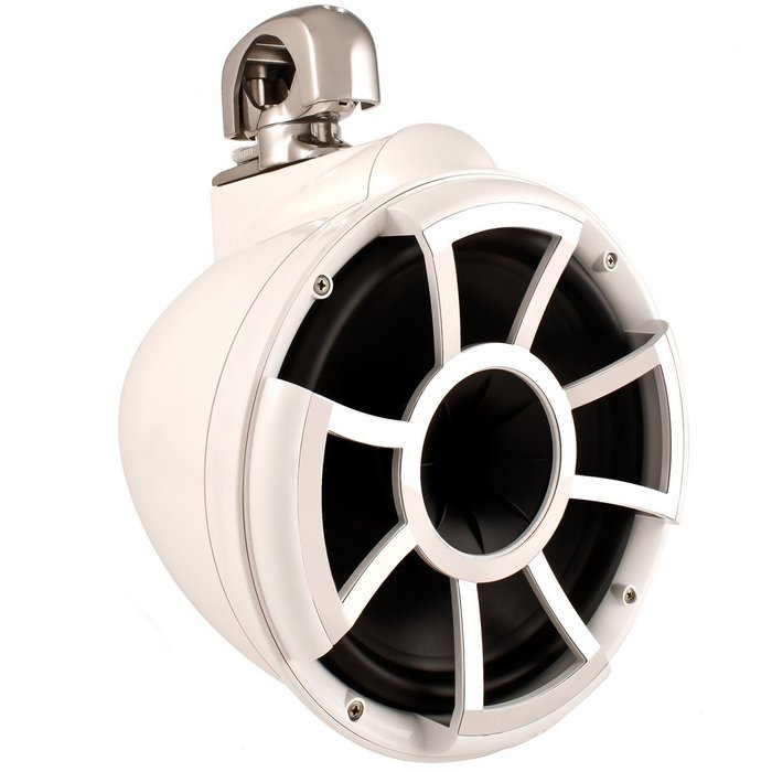 Wet Sounds Revolution Series 10 inch HLCD Wakeboard Tower Speakers - White w/ Swivel Clamp