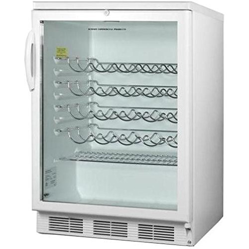 Summit SWC6GWLBI White 24" Built-In Under-Counter Wine Cellar with 51 Bottle Capacity Interior Light and Tempered...