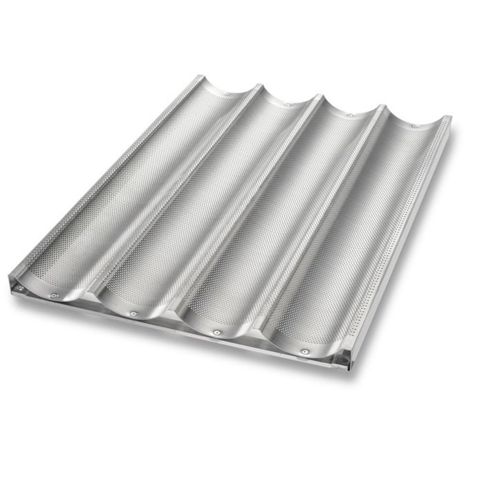 Chicago Metallic 49034 Uni-Lock Perforated 4-Mold Baguette Pan