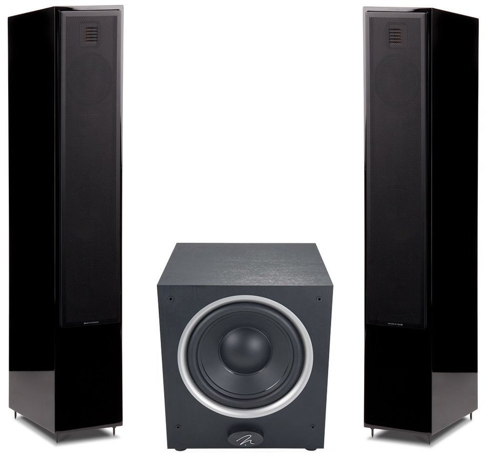 Martin Logan Motion 40 Black Floorstanding Speakers Pair and Martin Logan Dynamo 500 Subwoofer Bundle