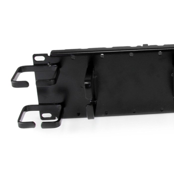 StarTech.com 2U Horizontal Finger Duct Rack Cable Management Panel with Cover CMDUCT2U Black N19