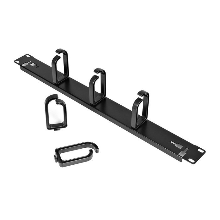 StarTech.com 2U Horizontal Finger Duct Rack Cable Management Panel with Cover CMDUCT2U Black N22