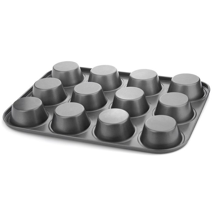Nonstick Muffin Pan 12-Cup, PAMISO Reusable carbon steel Regular Muffin Pan, cupcake pans ,popover pan (Gray) N2