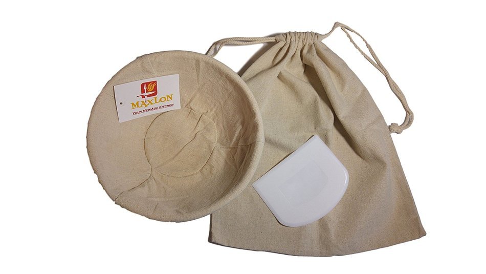 Banneton Brotform Basket Bread Dough Proofing Basket 4 pcs professional Bundle 8,5 Inch Round Handmade Rattan... N7