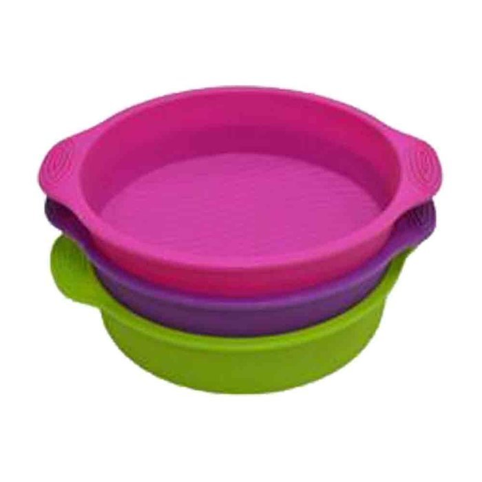 1ea Alekoo 9.6&ldquo; / 24.5cm Non-stick Round Silicone Cake Mold Pan, Pizza pan with ears (Square) N3