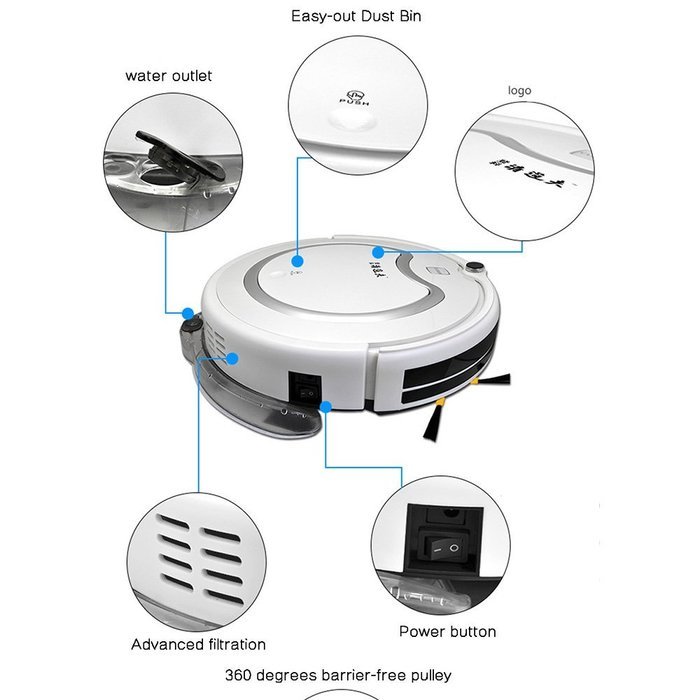 DENKO Ultra Quiet Ultra-thin Robotic Vacuum Cleaner Smart Sweeper Wipe With Strong Suction,Sweeping, Mopping,... N8