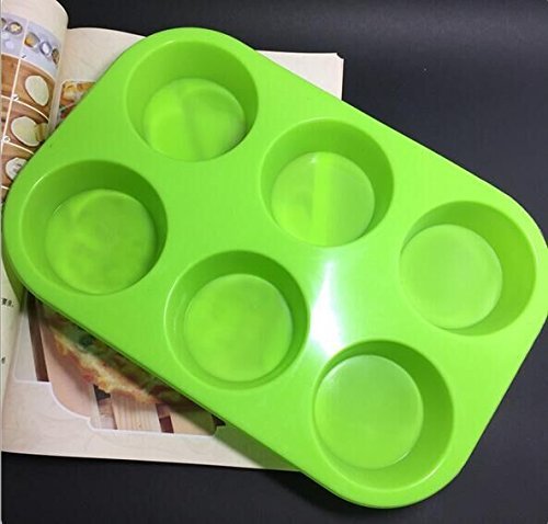 Drhob 1pc Multi color random 6 Cylindrical grid Silicone Mold forIce jelly Soap, Bread, Loaf, Muffin, Brownie,... N3