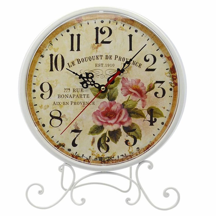 European Pastoral Style Metal Standing Table Clock Home Decoration Desk Clock