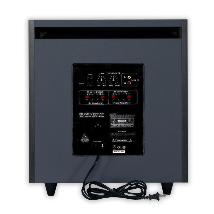 Acoustic Audio HDSUB12-Black Home Theater Powered 12" Subwoofer Black Front Firing Sub N3