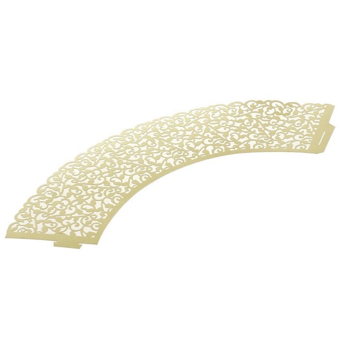 TOOGOO(R)100 pcs Filigree Vintage Cupcake Wrappers Wraps Cases - Wedding, Birthday, UK seller(Golden) N4