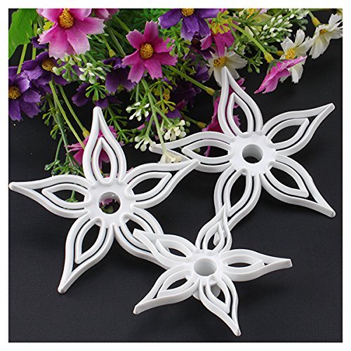 AGPtek 3PCS Food Grade Plastic Fondant Sugarcraft Gum Paste Decorating Kit Cake Mold Cookie Cutter - Star Shape N2
