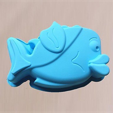 BST Cake Pan Fish Shape Cake or Budding Mould, Silicone Material, Random Color