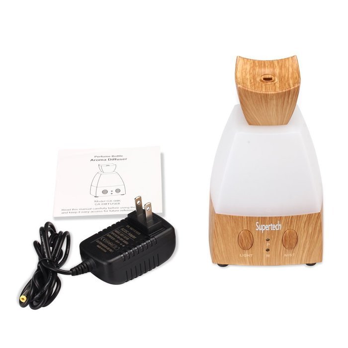 Supertech 100ml Essential Oil Diffusers, Wood Grain Ultrasonic Ion Humidifier Aroma Air Diffuser Can Waterless... N3