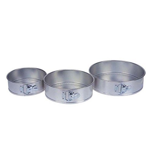 Baker's Pride Bakers Pride - Set Of 3 Round Springform Cake Pans - Tin Plate 18Cm, 22Cm & 26Cm (Pack of 2)