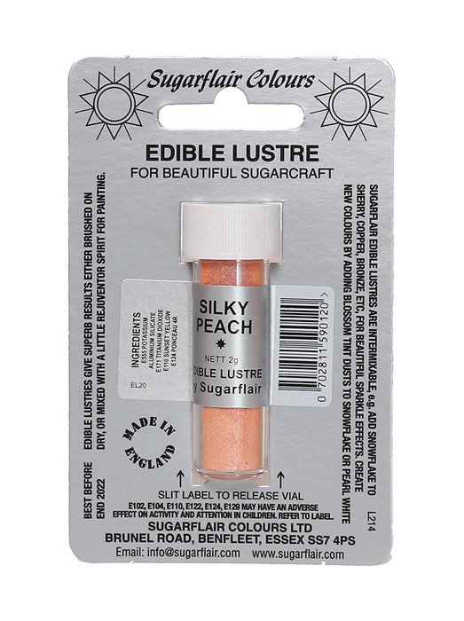Sugarflair SILKY PEACH Edible Lustre Dust Powder - Cake decorating shimmer