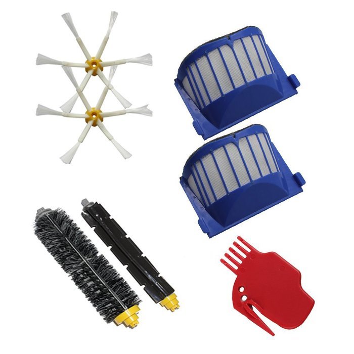 Hongfa Irobot Roomba Brush and Filter Kit 6 Armed Sidebrush, Flexible Beater Brush, Bristle Brush, Roomba Aerovac...