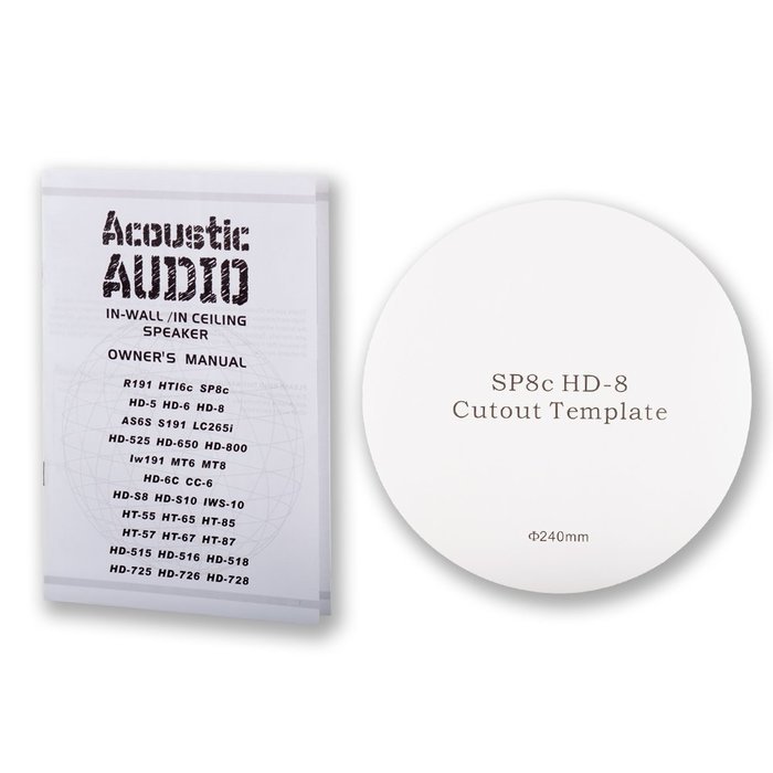 Acoustic Audio SP8c In Ceiling 8" Speaker 2 Pair Pack 2 Way Home Theater 1200 Watt SP8c-2PR N3