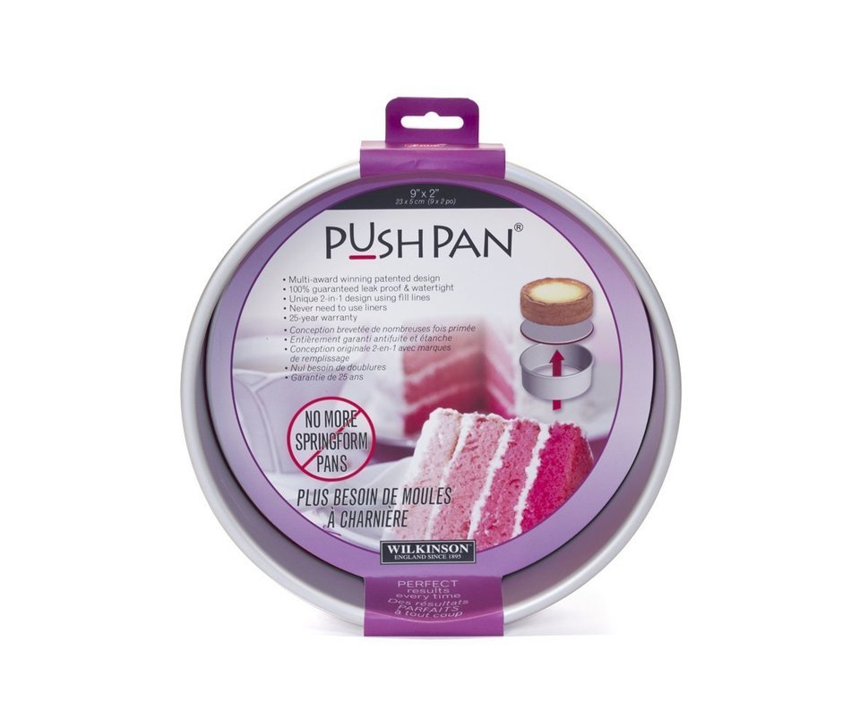 PushPan Round 6 by 2-Inch Aluminum Cake Pan, Silver N2