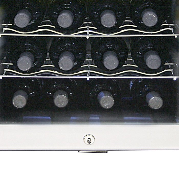 Whynter WC28S SNO 28 Bottle Wine Cooler, Platinum with Lock N2