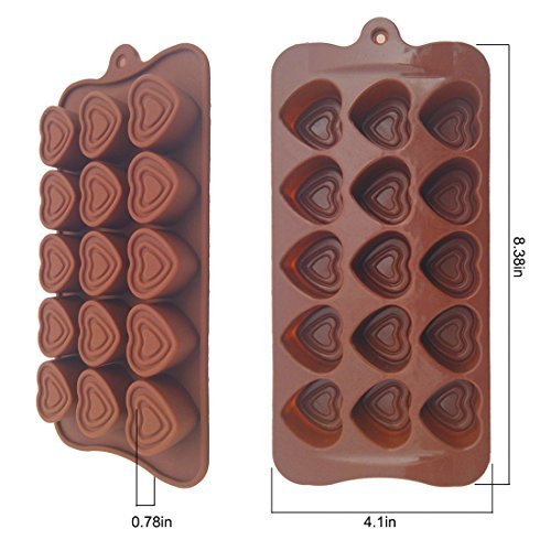 PNBB Petite Silicone Novelty Heart Cake Pan 15 Cavity N2