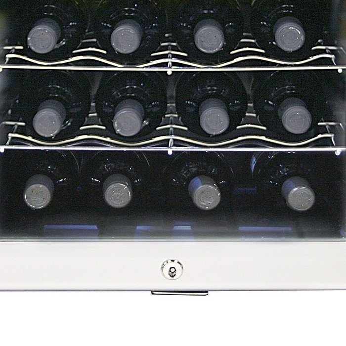 Whynter WC28S SNO 28 Bottle Wine Cooler, Platinum with Lock N3