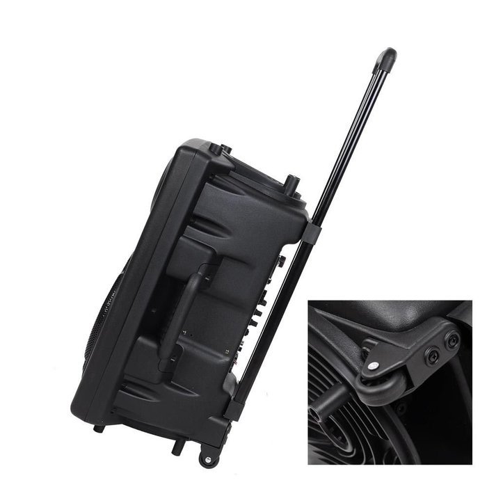 Leesons Inc. Portable 150W Active PA 15" Speaker Mic Guitar AMP Bluetooth USB SD LCD FM Remote