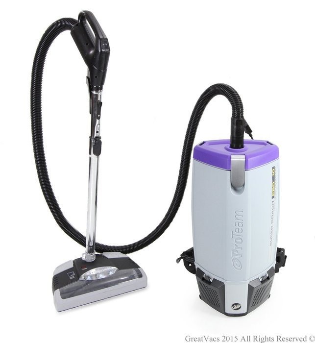 Loaded ProTeam Super Coach Pro 10 QT Commercial Backpack Vacuum Cleaner With Power head