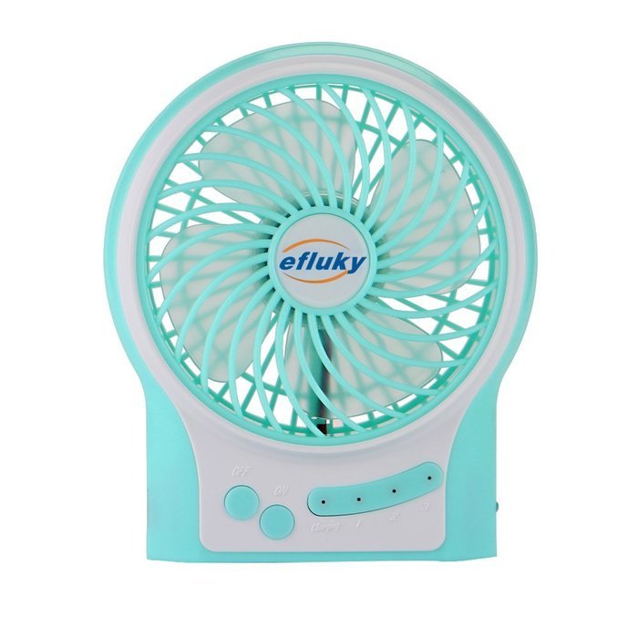 Efluky Mini USB 3 Speeds Rechargeable Portable Table Fan, 4.5-Inch, Black N13