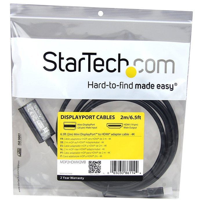 StarTech.com MDP2HDMM1MB Mini DisplayPort to HDMI Converter Cable, 3-Feet N6