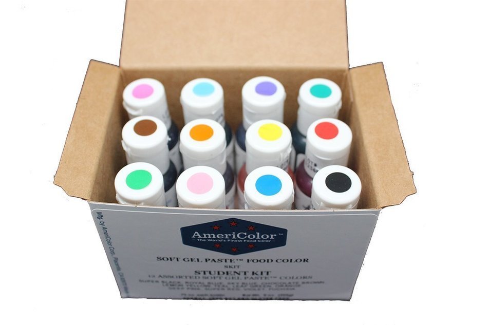 AmeriColor Student Soft Gel Paste Food Color, 0.75 Ounce, 12 Pack Kit N2