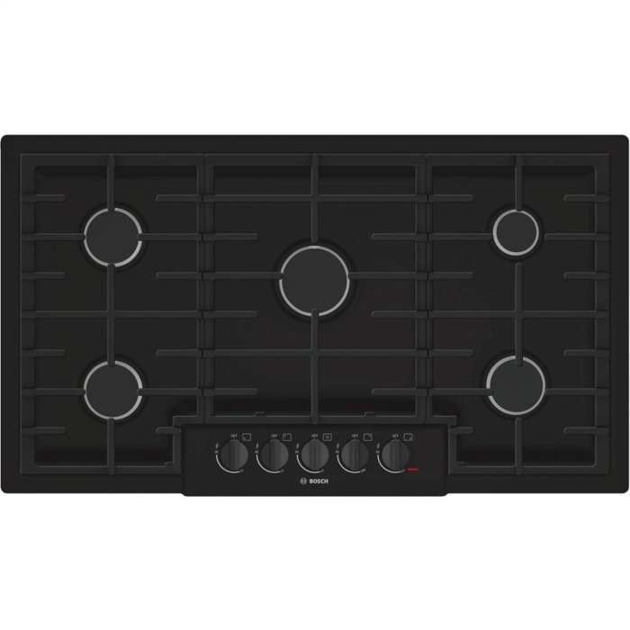 Bosch NGM8665UC 800 36" Black Gas Sealed Burner Cooktop