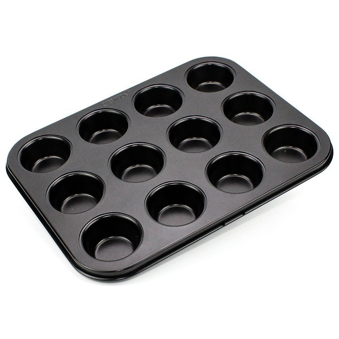 Ezeso 12-Cavity Nonstick Cast Aluminum Mini Cheesecake Muffin Quiche Cupcake Tarts Pan (A) N4
