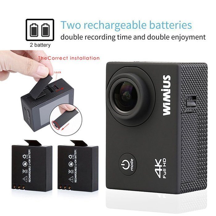 WiMiUS 4K Sports Action Camera Wifi Full HD 1080P 60fps 16MP 2.0 inch Waterproof Video Camera Car Helmet Camcorder... N7