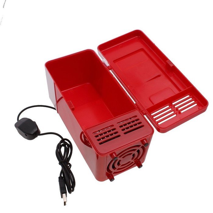 Refrigerator Freezer Cola Drink Cooler&warmer for Car USB Mini Red