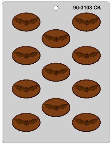 CK Products 1-7/8-Inch Bat on Oval Mint Chocolate Mold