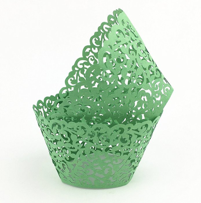 Yansanido 12 set pink Filigree Artistic Bake Little Vine Lace Laser Cut Cupcake Wrapper Cup Muffin Case Trays... N27