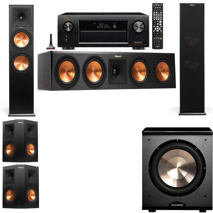 Klipsch RP-280F Tower Speakers-PL-200-5.1-Denon AVR-X4100W