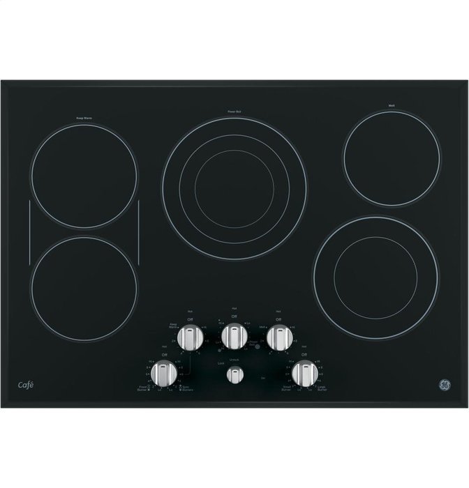 GE Cafe 30" Stainless Steel Built-In Knob Control Electric Cooktop