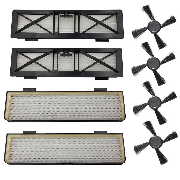 Aiskaer 4 pcs Replacement Botvac D Series Ultra-Performance Filter + 4 pcs Side Brush For All Botvac Vacuum Cleaner...