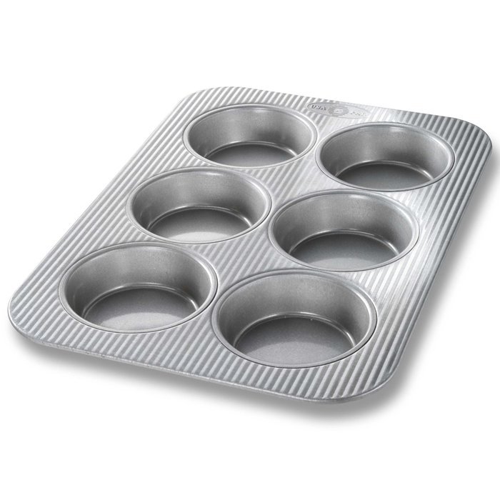 USA Pan Bakeware Aluminized Steel Mini Round Cake Pan, 6-Well
