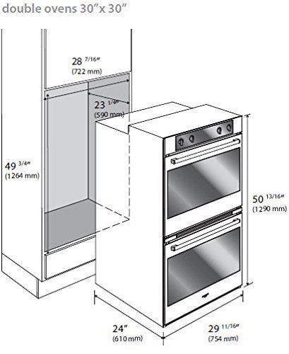 Verona VEBIEM3030DSS 30" Electric Self Cleaning Double Wall Oven With 4.1 Cu. Ft. Capacity Each Oven True European...