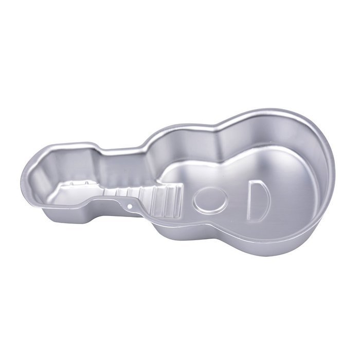 inkint Nonstick Aluminum Alloy Guitar Shape Cake Molds Novelty Cake Baking Pan Fondant Cake Shaping Mold Pan for... N2