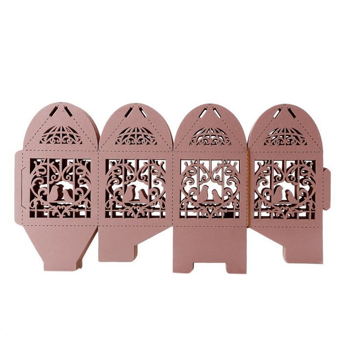 BUYBUYMALL 50PCS Laser Cut Heart Love Birds Wedding Favor Box Bridal Shower Party Candy Sugar Gift Boxes with... N5
