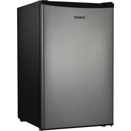 Galanz 4.3 cu ft Compact Single-Door Refrigerator, Stainless Steel N2
