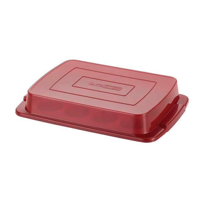 Cake Boss Deluxe Nonstick Bakeware 12-Cup Covered Muffin Pan, Gray with Red Silicone Grips N3