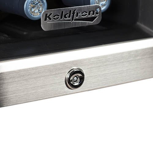 Koldfront 24 Bottle Free Standing Dual Zone Wine Cooler - Black and Stainless Steel N2